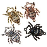 Cubic Zirconia Micro Pave Brass Connector, Spider, plated, micro pave cubic zirconia & 1/1 loop Approx 1mm 