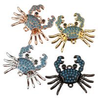 Cubic Zirconia Micro Pave Brass Connector, Crab, plated, micro pave cubic zirconia & 1/1 loop Approx 1mm 