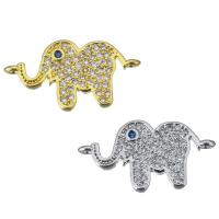 Cubic Zirconia Micro Pave Brass Connector, Elephant, plated, micro pave cubic zirconia & 1/1 loop Approx 1mm 