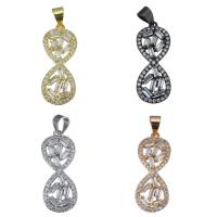 Cubic Zirconia Brass Pendants, Infinity, plated, with cubic zirconia Approx 