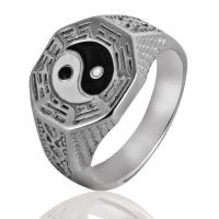 Men Stainless Steel Ring in Bulk, 316L Stainless Steel, plated & for man & enamel 15.5mm 