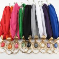 Zinc Alloy Scarf Pendants, Polyester, with Resin & Zinc Alloy, plated, for woman Approx 23.6 Inch 