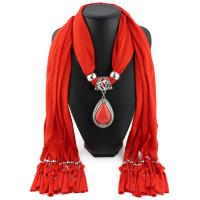 Zinc Alloy Scarf Pendants, Chiffon, with Resin & Zinc Alloy, plated, for woman & with rhinestone 68mm Approx 70.8 Inch 
