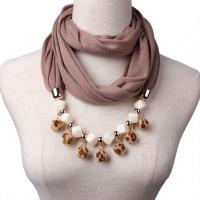 Zinc Alloy Scarf Pendants, Polyester, with Resin & Zinc Alloy, plated, with fluffy ball & for woman Approx 68.8 Inch 