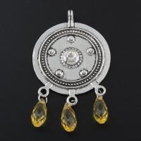 Zinc Alloy Rhinestone Pendants, antique silver color plated, with rhinestone Approx 3mm 