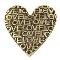 Pendentifs coeur en alliage de zinc, Plaqué de couleur de bronze antique, creux Environ 2mm, Vendu par PC
