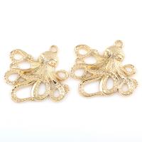 Zinc Alloy Animal Pendants, Octopus, gold color plated Approx 4mm 