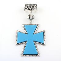 Цинкового сплава крест подвески, цинковый сплав, Kресты, плакированный цветом под старое серебро, эмаль отверстие:Приблизительно 15mm, продается PC