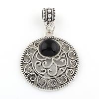 Zinc Alloy Rhinestone Pendants, antique silver color plated, with rhinestone & hollow Approx 5mm 