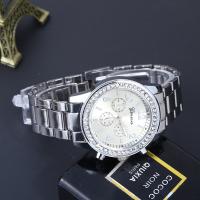 Bracelets de montre pour hommes, alliage de zinc, avec verre, Placage, avec strass, plus de couleurs à choisir, 40mm Environ 9 pouce, Vendu par PC