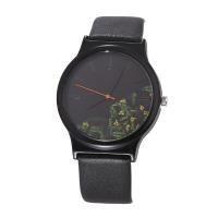 Women Wrist Watch, PU Leather, with zinc alloy dial & Glass, gun black plated & for woman, 40mm Approx 9 Inch 
