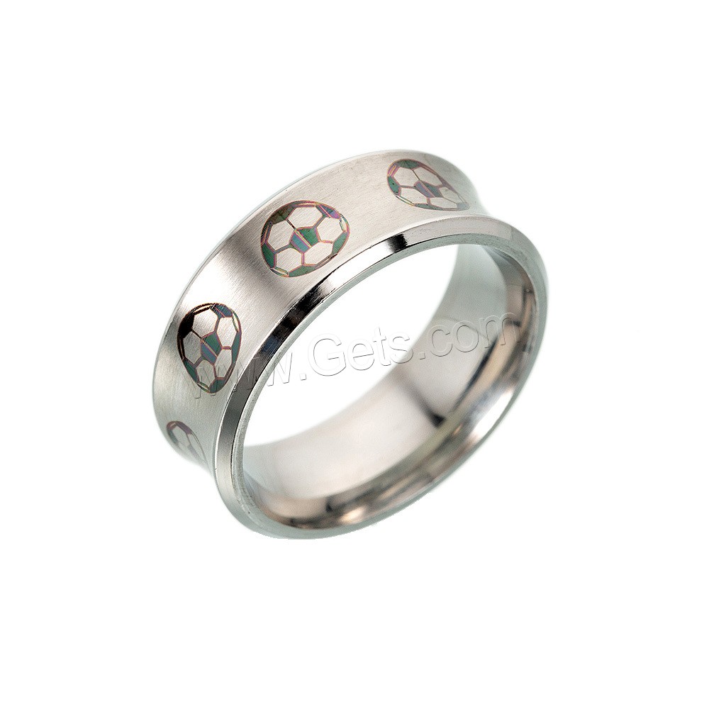 Stainless Steel Finger Ring, Football, Unisex & different size for choice, Sold By PC