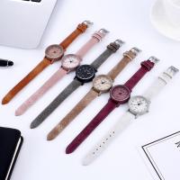 Women Wrist Watch, PU Leather, with zinc alloy dial & Glass, stainless steel pin buckle, plated, for woman 30mm Approx 8 Inch 
