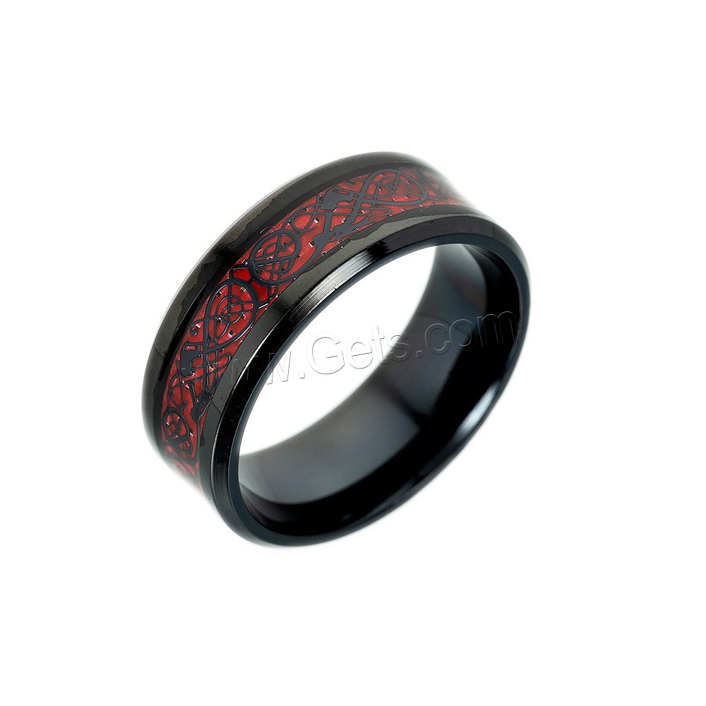 Titanium Steel Finger Ring, with Carbon Fibre, plated, Unisex & different size for choice, more colors for choice, Sold By PC