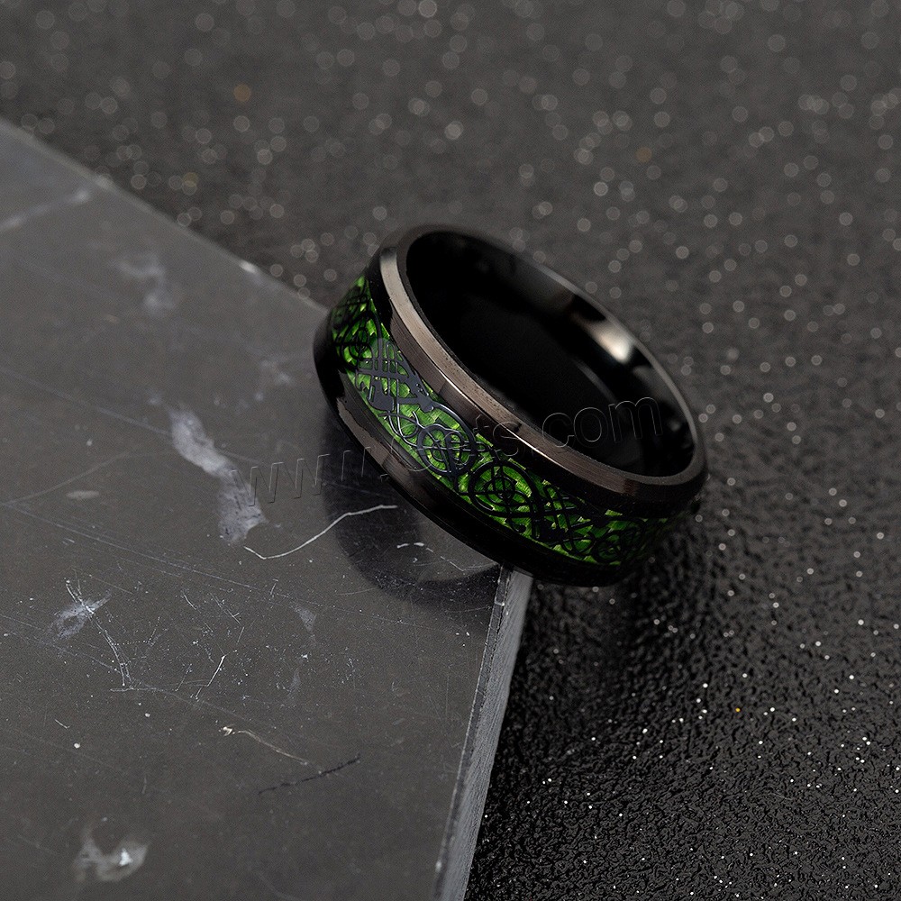 Titanium Steel Finger Ring, with Carbon Fibre, plated, Unisex & different size for choice, more colors for choice, Sold By PC