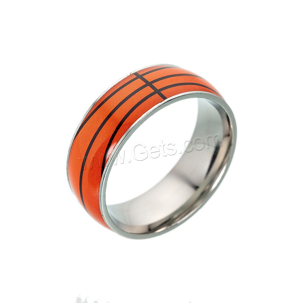 Titanium Steel Finger Ring, plated, Unisex & different size for choice & different designs for choice & epoxy gel, Sold By PC