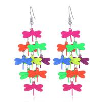 Zinc Alloy Drop Earring, silver color plated, printing & for woman, multi-colored, 28mm, 76mm, 30mm, 77mm, 30mm, 73mm, 25mm, 72mm, 27mm, 75mm 