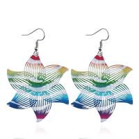 Zinc Alloy Drop Earring, Oriental Cherry, silver color plated, printing & for woman, multi-colored 