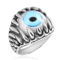 Titanium Steel Finger Ring, with Resin, Eye, Unisex & blacken, 20mm 