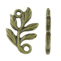 Zinc Alloy Charm Connector, Leaf, plated, 1/1 loop Approx 1.3mm, Approx 