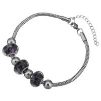 Bracelets en acier inoxydable, avec chalumeau, avec 1.5Inch chaînes de rallonge, chaîne serpent & pour femme, couleur originale 3mm Environ 8 pouce, Vendu par brin