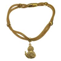 Stainless Steel Charm Bracelet, gold color plated, lantern chain & for woman & 3mm Approx 8 Inch 
