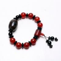 Agate Bracelets, with Nylon Cord, Unisex, 4mm Approx 11 Inch 