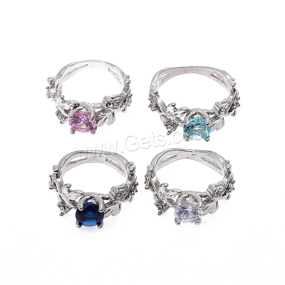 Rhinestone Zinc Alloy Finger Ring, with Cubic Zirconia, plated, different size for choice & for woman & with rhinestone, more colors for choice, Sold By PC