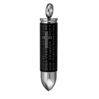 ステンレス鋼の弾丸ペンダント, ステンレス, 銃弾, クロス パターン & 文字パターンを持つ & 黒くする 穴:約 6mm, 売り手 パソコン