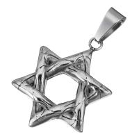 Stainless Steel Pendants, Star of David, blacken Approx 