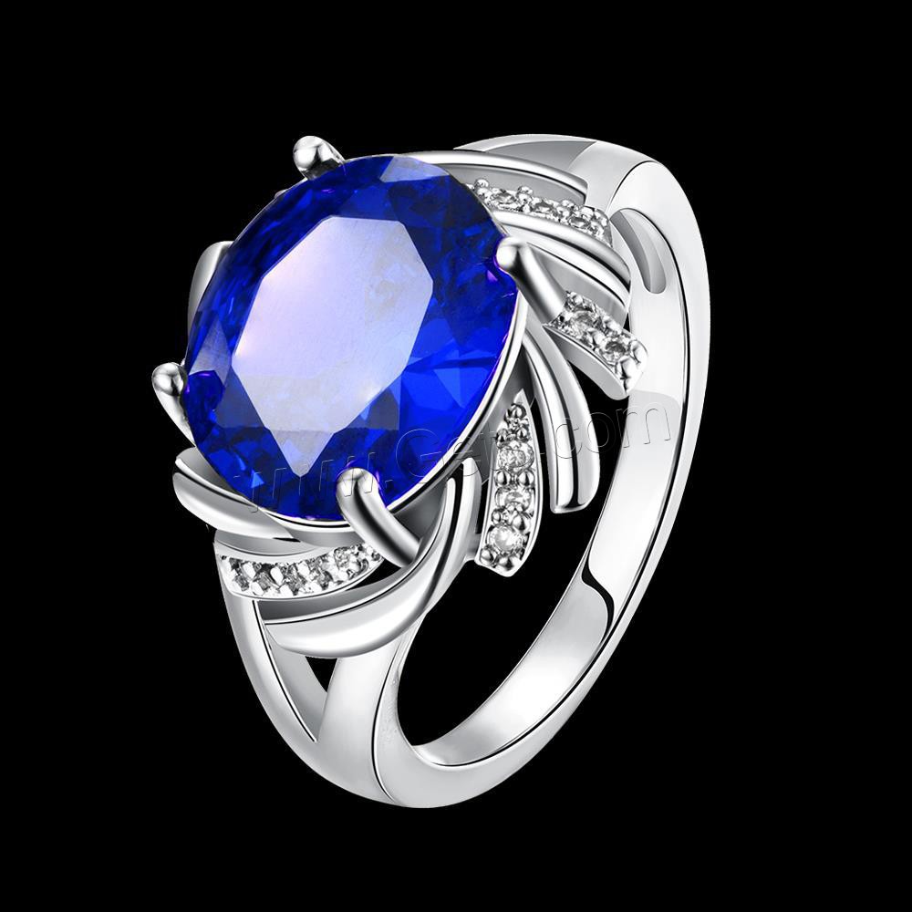 Zirkonia Messing Finger Ring, plattiert, verschiedene Größen vorhanden & für Frau & mit kubischem Zirkonia, keine, verkauft von PC