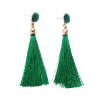 Zinc Alloy Tassel Earring, with Nylon, plated, for woman 85mm 