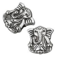 Zinc Alloy Animal Beads, Elephant, antique silver color plated Approx 1.5mm 