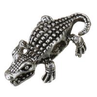 Zinc Alloy European Beads, Crocodile, antique silver color plated, without troll Approx 5mm 