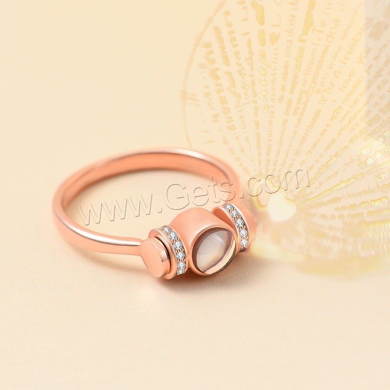 Латунь Миниатюрная проекция пальца кольцо, Другое покрытие, вращающийся & разный размер для выбора & Женский & со стразами, Много цветов для выбора, продается PC