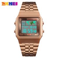 SKmei® Reloj para hombre, acero inoxidable, con Vidrio & plástico ABS, movimiento japonés, chapado, luminoso, más colores para la opción, 33x45x10mm, Vendido por UD
