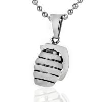 Titanium Steel Sweater Necklace, Grenade, ball chain & for man & blacken Approx 23.5 Inch 