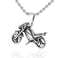 Titanium Steel Sweater Necklace, Motorcycle, ball chain & for man & blacken Approx 23.5 Inch 