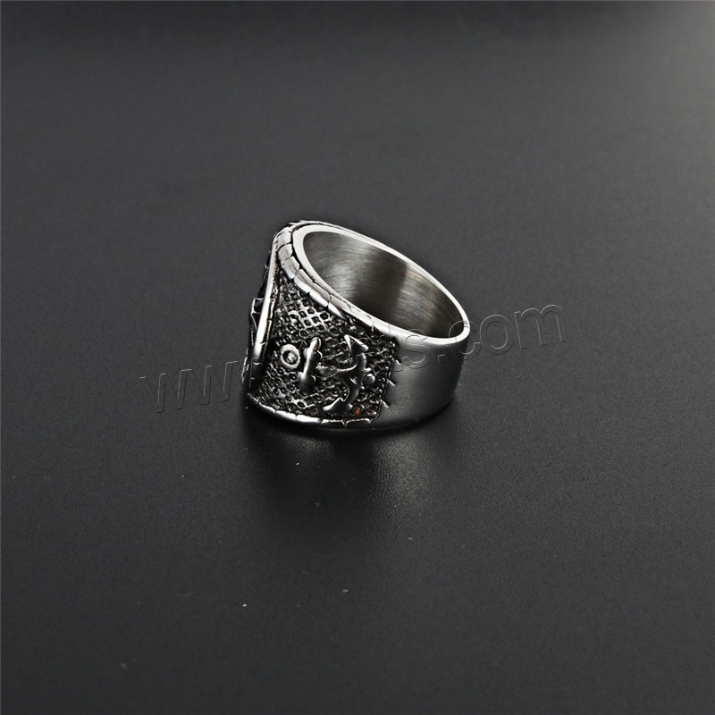 Titanium Steel Finger Ring, different size for choice & for man & blacken, 19mm, Sold By PC