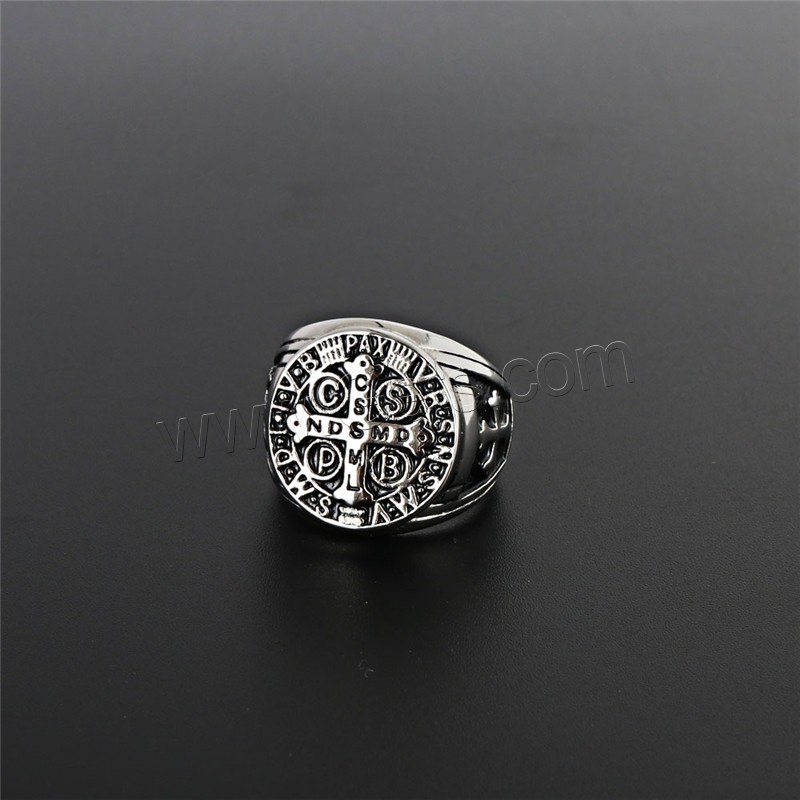 Titanium Steel Finger Ring, Cross, plated, different size for choice & for man & blacken, more colors for choice, 20mm, Sold By PC