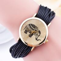 Fashion Watch Bracelet, PU Leather, with zinc alloy dial & Glass, gold color plated, for woman 40mm Approx 10.5 Inch 
