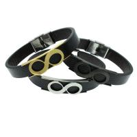 PU Leather Cord Bracelets, with Stainless Steel, plated, Unisex Approx 8 Inch 
