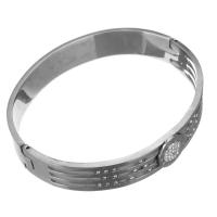 Stainless Steel Bangle, with Rhinestone Clay Pave, for woman & with rhinestone, original color, 11.5mm, Inner Approx 