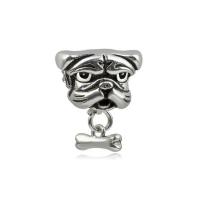 Zinc Alloy European Pendants, Dog, silver color plated, without troll & blacken, nickel, lead & cadmium free Approx 5mm 