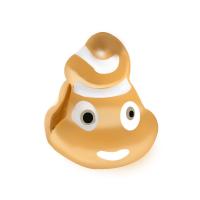 Zinc Alloy European Beads, Smiling Face, gold color plated, epoxy gel & without troll Approx 5mm 