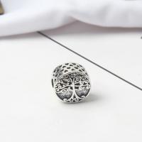 Zinc Alloy European Beads, Tree, antique silver color plated, without troll & hollow Approx 5mm 