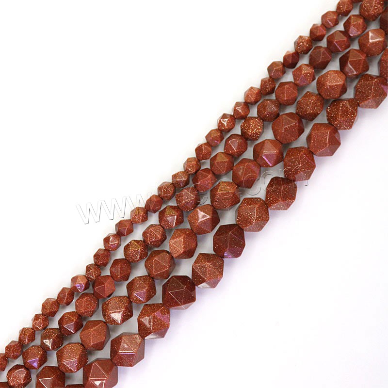 Perles en verre aventuriné, pierre d'or, DIY & normes différentes pour le choix, brun, Trou:Environ 1mm, Vendu par brin