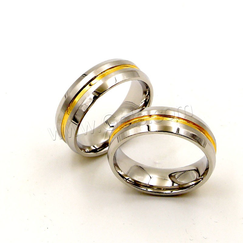 Titanium Steel Finger Ring, plated, different size for choice & for man & two tone, 8mm, Sold By PC