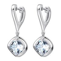 Sterling Silver Cubic Zirconia Earring, Alloy, platinum color plated, for woman & with cubic zirconia 