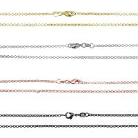 Cadena de collar de cable enlazado de latón, metal, chapado, unisexo & cadena Rolo, más colores para la opción, 2mm, longitud:aproximado 27 Inch, Vendido por Sarta